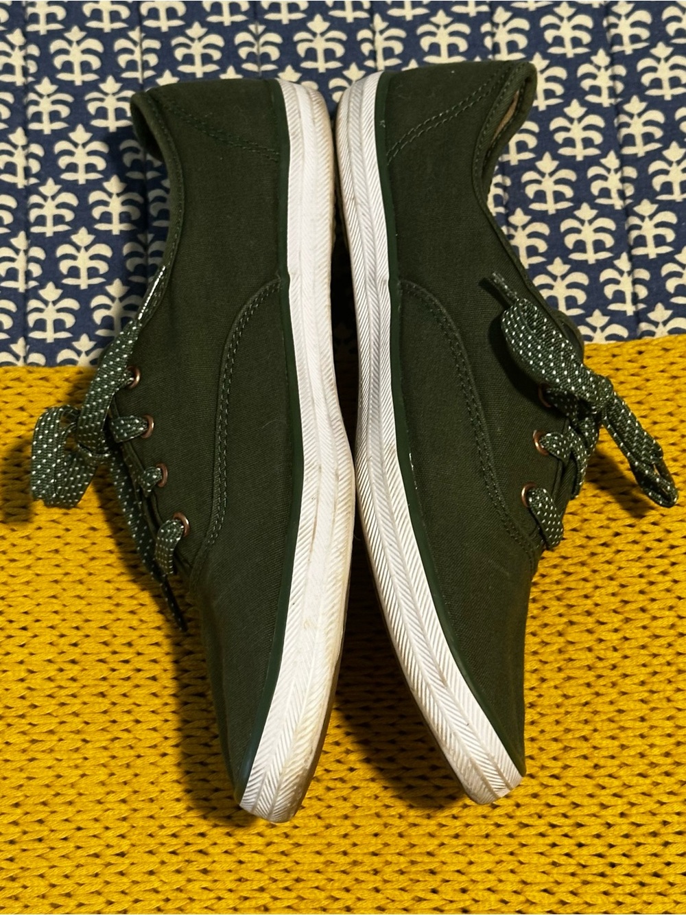 Keds Olive Canvas Lace-Up Sneakers - Picture 3 of 7